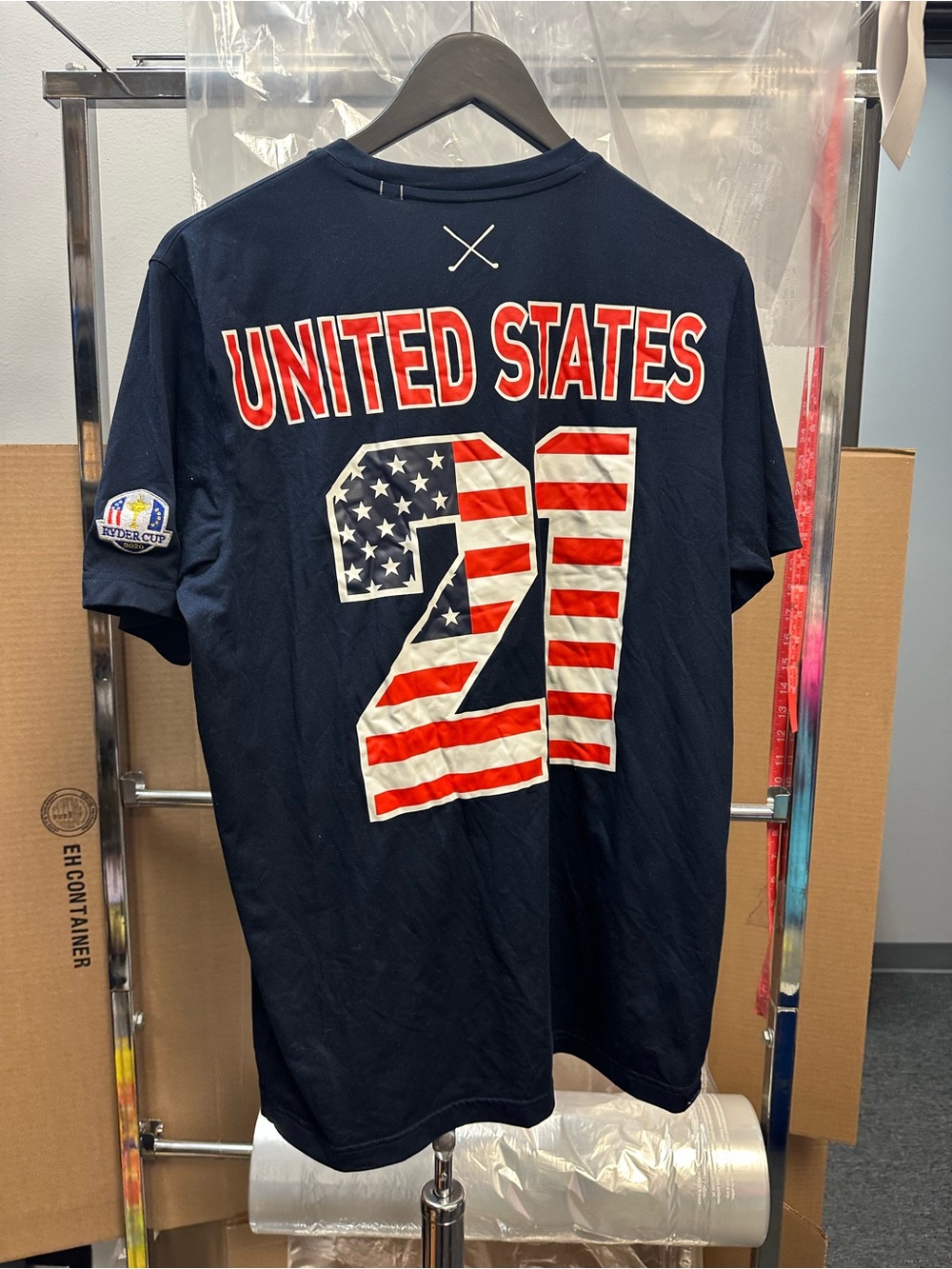 Puma Men's Size M United States #21 Ryder Cup 2020 T-Shirt Blue